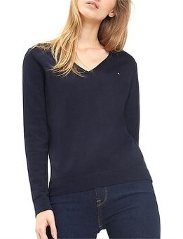 TOMMY HILFIGER  DÁMSKÝ SLIM SVETR NAVY XL 46