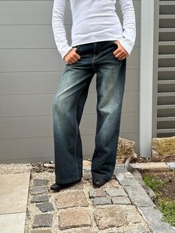 Bershka Baggy Low Waist 32 zkracena delka