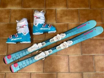 120cm dívčí lyže Elan a lyžáky Nordica 24