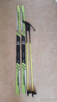 Dětské běžky Sporten 130 cm se šupinami, hůlky