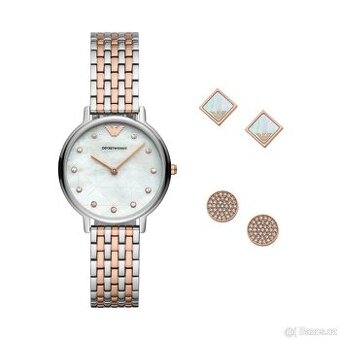 Hodinky EMPORIO ARMANI KAPPA dárkový set s náušnicemi - nové