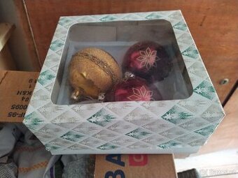 Retro skleněné vánoční ozdoby