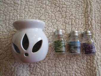 Nová bílá aromalampa + 3x nový esenciální olej - 1