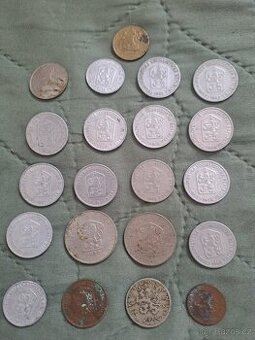Prodám 21ks starých českých mincí