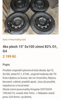 Zimní kola 195/65 R15