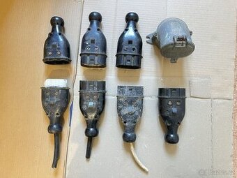 Staré elektro - zásuvky a konektory 380V porcelán bakelit