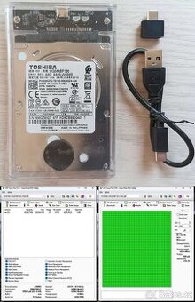 Externí disk Toshiba 1TB nový rámeček USB-C, USB 3.0, OTG.