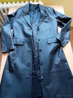 Kožený dlouhý kabát- vel.40