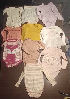 Dětské body dlouhý rukáv 18-24m 10 ks