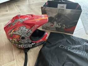 Dětská moto cross helma přilba červená 57-58 M