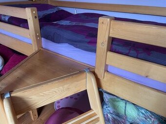 Dětská vyvýšená postel se skluzavkou Domestav