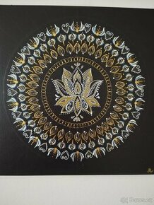 Mandala - Zlatý lotosový květ