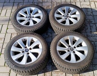 Alu kola R16 orig. Citroen + zánovní zimní pneu 215/55/16