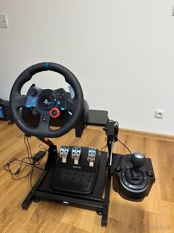 Logitech G29 + řadicí páka + stojan – TOP STAV, ZÁRUKA