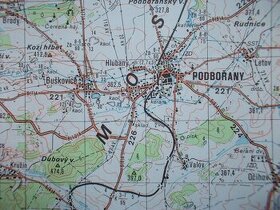Vojenská tajná mapa Podbořany vojenský újezd Doupov