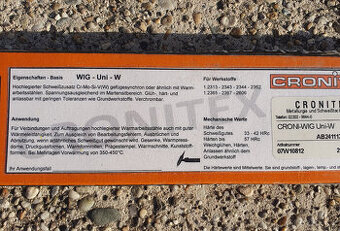 Přidavný svářecí materiál Cronitex CRONI-WIG Uni-W