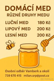 Domácí med přímo od včelaře – poctivý, kvalitní a chutný