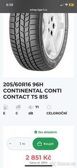 Continental ContiContact TS 815 205/60 R16 96H XL ContiSeal