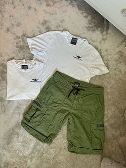 Kapsáčové kratasy + 2x trička Aeronautica