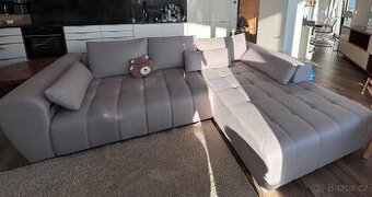 ROHOVÁ SEDACÍ SOUPRAVA, textil, béžová