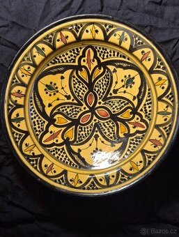 Krásný keramický Boho styl talíř, marocká keramika