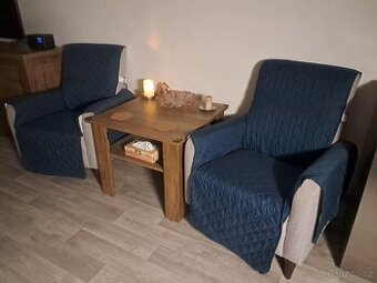 Potahy na menší křesla modré