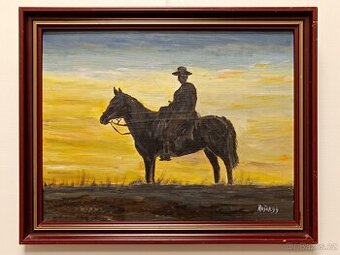 Obraz Hošek 1999, Kovboj olej 21x27
