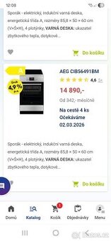 Prodám nový sporák AEG - indukční deska