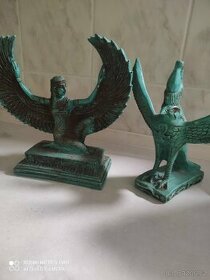Sošky Horus,ESET, bastet ,sarkofág  Egypt tyrkys - 1