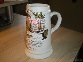 porcelánový pivní korbel Pivní  Otčenáš