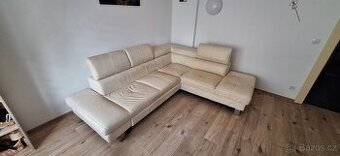 Rohová kožená sedačka