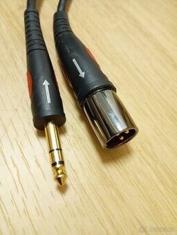 2ks Proel Die-Hard 6,3mm TSR Jack na XLR 82cm