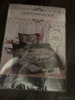 Povlečení - nové 3D bílý tygr, 100% bavlna