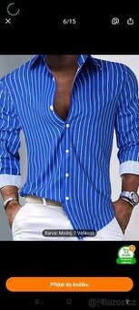 Pánská pruhovaná vzorovaná košile XL