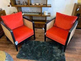 Nabízím designové křeslo z ratanu - 2ks - pouze dohromady