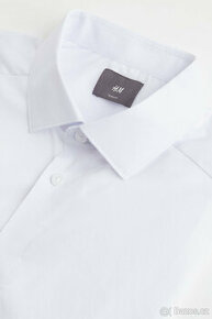 Bílá a modrá nová pánská společenská košile H&M vel.XXL