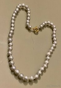 Náhrdelník z pravých šedých perel 8-9 mm