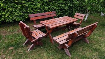 Prodáme set zahradního nábytku stůl, 2 židle, 2 lavice