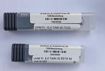 Frézy VHM - TiAIN - 4Z - 8mm + 10mm - 1
