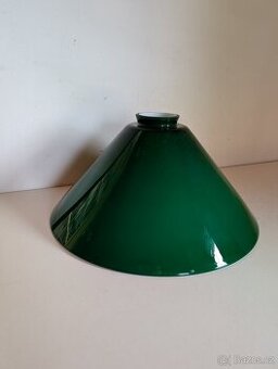 velké stínidlo zelené dvouvrstvé sklo, širm, 29 cm