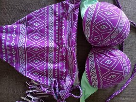 Nové push up bikiny vel. 38, košíček 75 C, se vzorem - 1