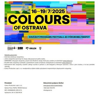 Vstupenky na festival Colours of Ostrava