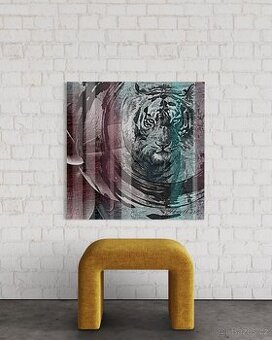 Abstraktní originální obraz - 80 x 80 cm - Tiger
