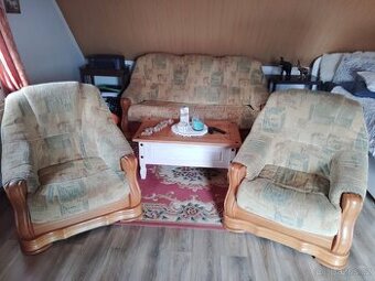 Rustikální sedačka a křesla - masiv