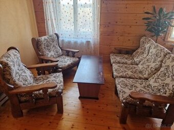 Retro gauč a křesla + stůl