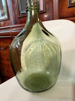 Demižon skleněný, holý, láhev, barel 5 l, výška 35 cm