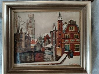 Obraz , 30x35 cm, olej , plátno, original