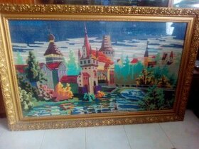VINTAGE - ZASKLENÝ GOBELÍN - 1