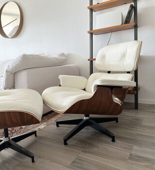 Křeslo a taburetka Herman Miller Eames – ve výborném stavu