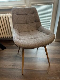 Jídelní židle Jessica (šedá/přírodní) – 6 ks